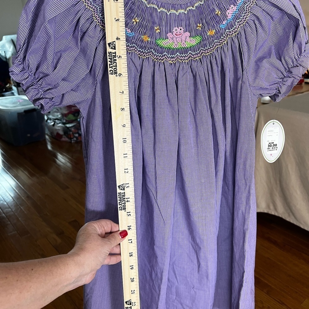 GIRLS ROSALINA SMOCKED BISHOP STYLE DRESS 5Y NWT - Picture 9 of 12